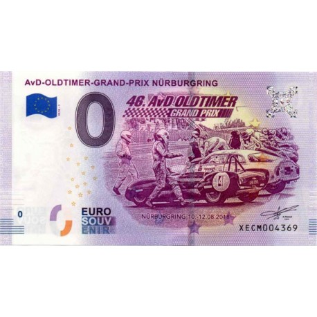 Nemčija 2018 - 0 Euro bankovec- AvD-Oldtimer-Grand-Prix Nürburgring - UNC
