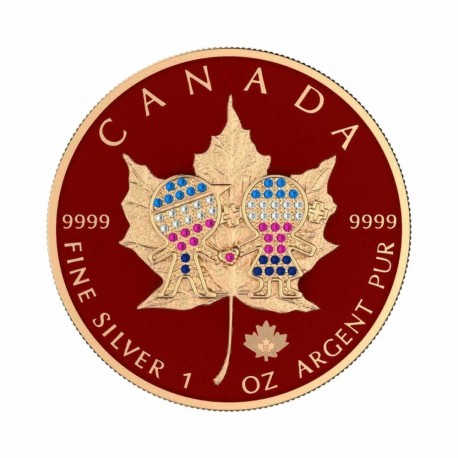 Canada 2019 - Maple Leaf - Family Day-Bejeweled 1 Oz Silver