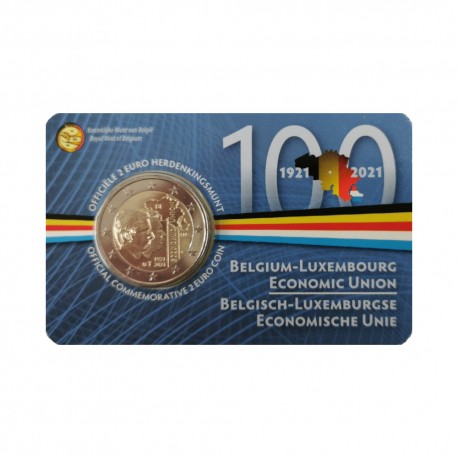 Belgium 2021 - "100 Years Of BLEU" - coincard (Dutch version)