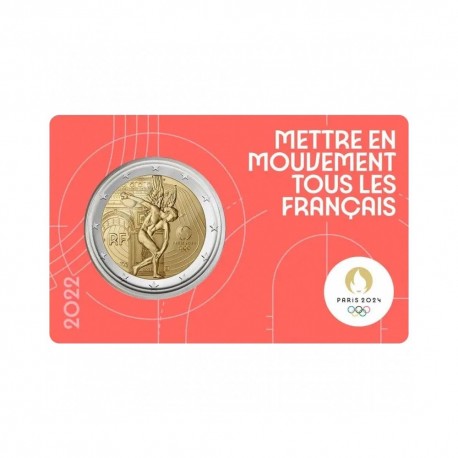 France 2022 - "Olympic Games 2024 Paris" - coincard (Red)