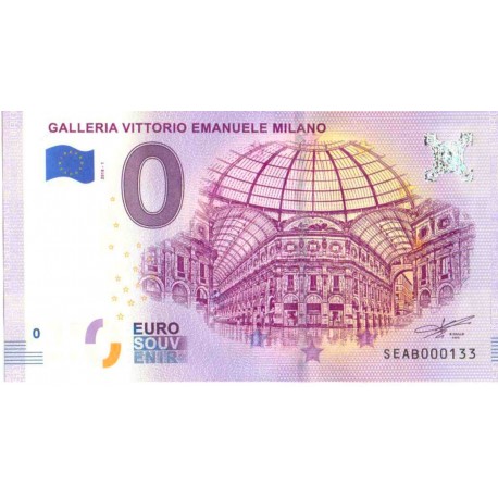 Italija 2018 - 0 Euro bankovec - Galleria Vittorio Emanuele Milano - UNC