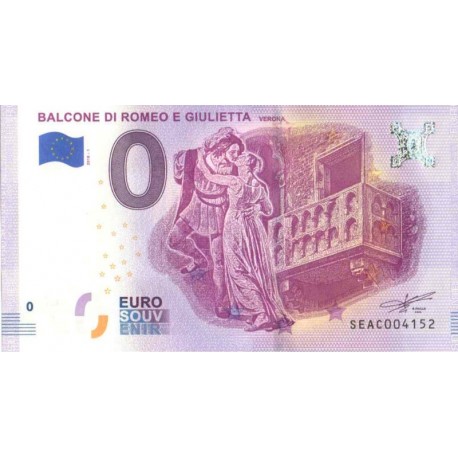 Italija 2018 - 0 Euro bankovec - Balcone di Romeo e Giulietta - UNC