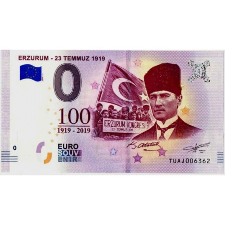 Turčija 2019 - 0 Euro bankovec - Erzurum 23 temmuz 1919 - UNC