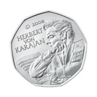 Avstrija 5 evro srebrnik 2008 - "Herbert von Karajan" - UNC