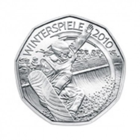 Avstrija 5 evro srebrnik 2010 - "Deskanje na snegu" - UNC