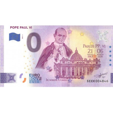 Italija 2022 - 0 Euro Bankovec - Pope Paul VI - UNC