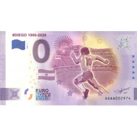 Argentina 2020 - 0 Euro Bankovec - Diego 1960-2020 - UNC