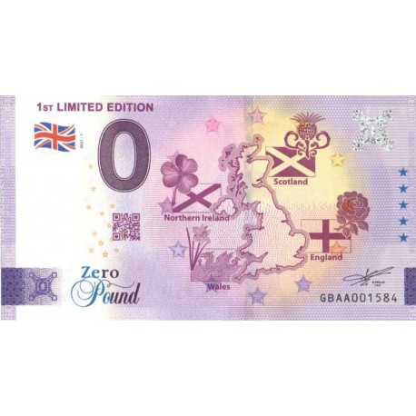 Združeno kraljestvo 2021 - 0 Funtov Bankovec -1st Limited Edition - UNC