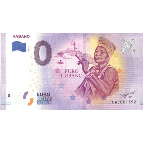 Kuba 2019 - 0 Euro Bankovec - Habano - UNC