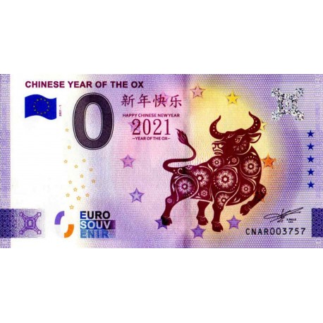 China 2021 - 0 Euro Banknote - Chinese Year of the Ox - UNC