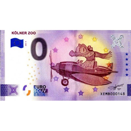 Nemčija 2021 - 0 Euro Bankovec - Kölner ZOO - UNC