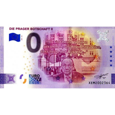 Germany 2021 - 0 Euro Banknote - Die Prager Botschaft II - UNC