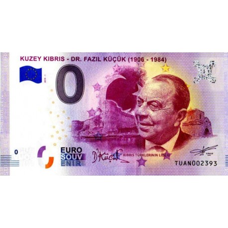 Turkey 2019 - 0 Euro Banknote - Kuzey Kibris - Dr. Fazil Kucuk - UNC