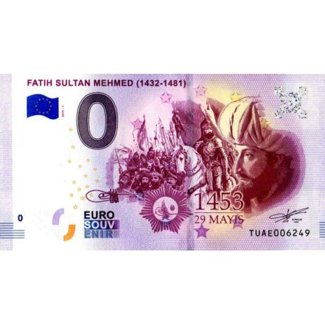 Turčija 2019 - 0 Euro bankovec - Fatih Sultan Mehmed - UNC