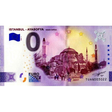 Turčija 2020 - Anniversary 0 Euro bankovec - Istanbul - Ayasofya - UNC