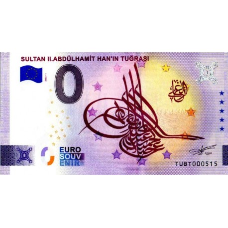 Turčija 2022 - Anniversary 0 Euro bankovec - Sultan II Abdulhamit Hanin Tugrasi - UNC